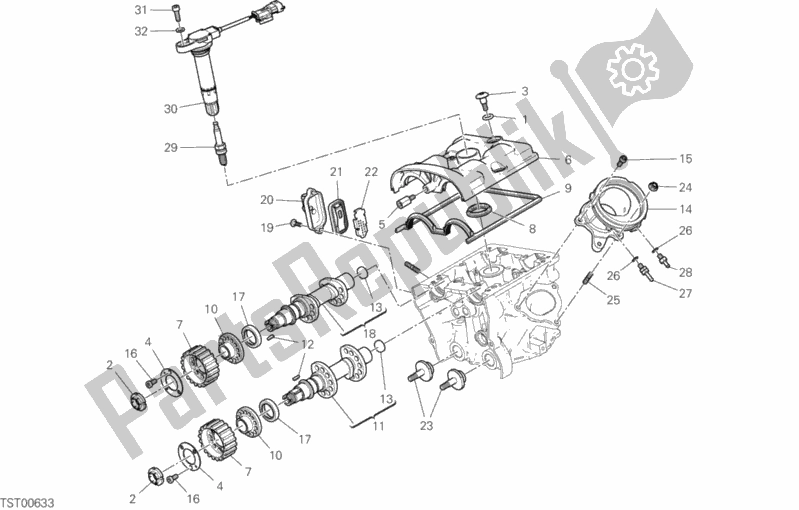 All parts for the Vertical Cylinder Head - Timing of the Ducati Hypermotard 950 SP 2020